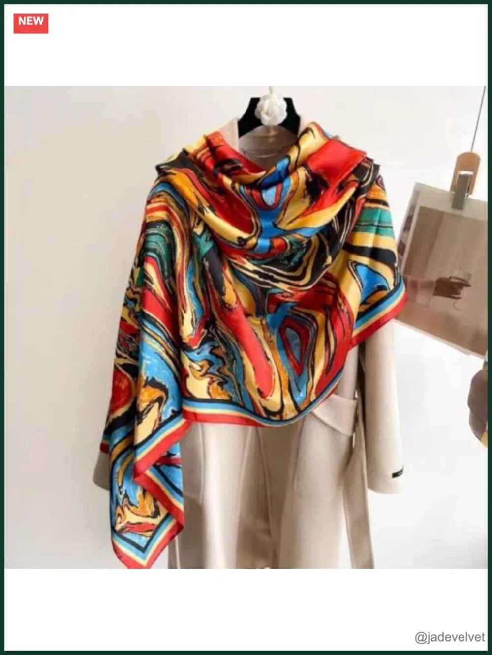Oversized Lightweight Silk Feel Satin Scarf Shawl Wrap
